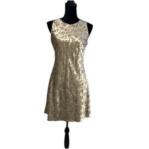 VTG 90s Grunge Dress Short Y2K Satin Whimsigoth Goth 9/10 Festival Fairy Gold